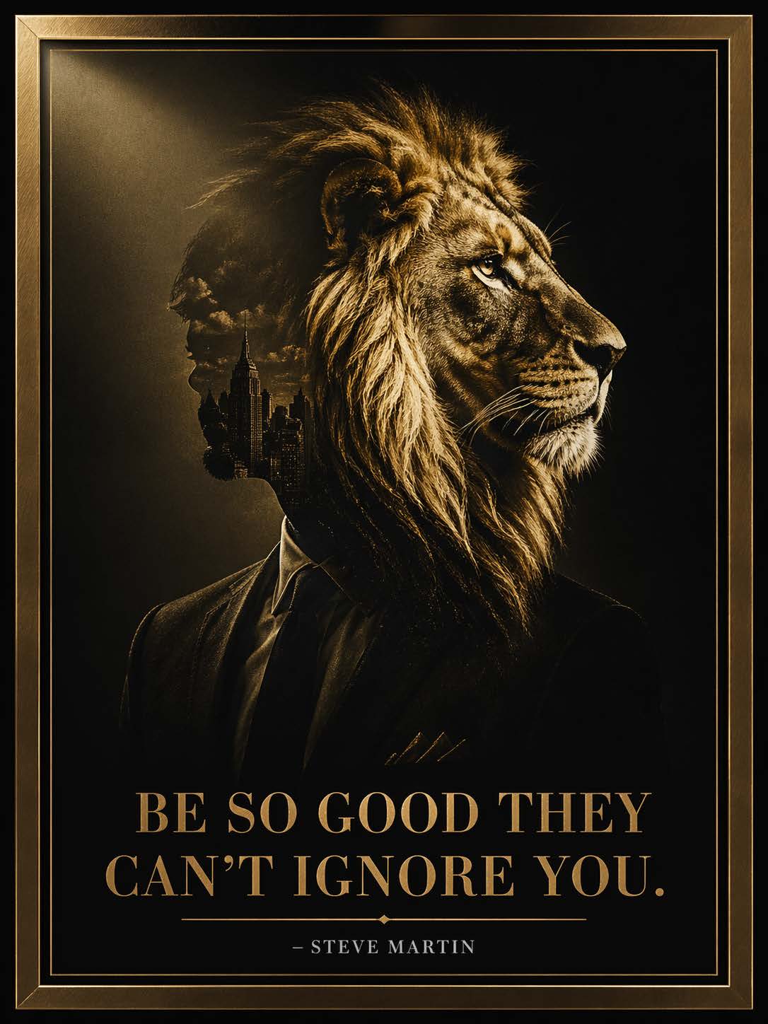 Powerful Lion Motivation Poster